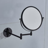 DS NA Wall Mounted Makeup Mirror 20cm Black 3 Pack 360 Rotatable Extendable Doub