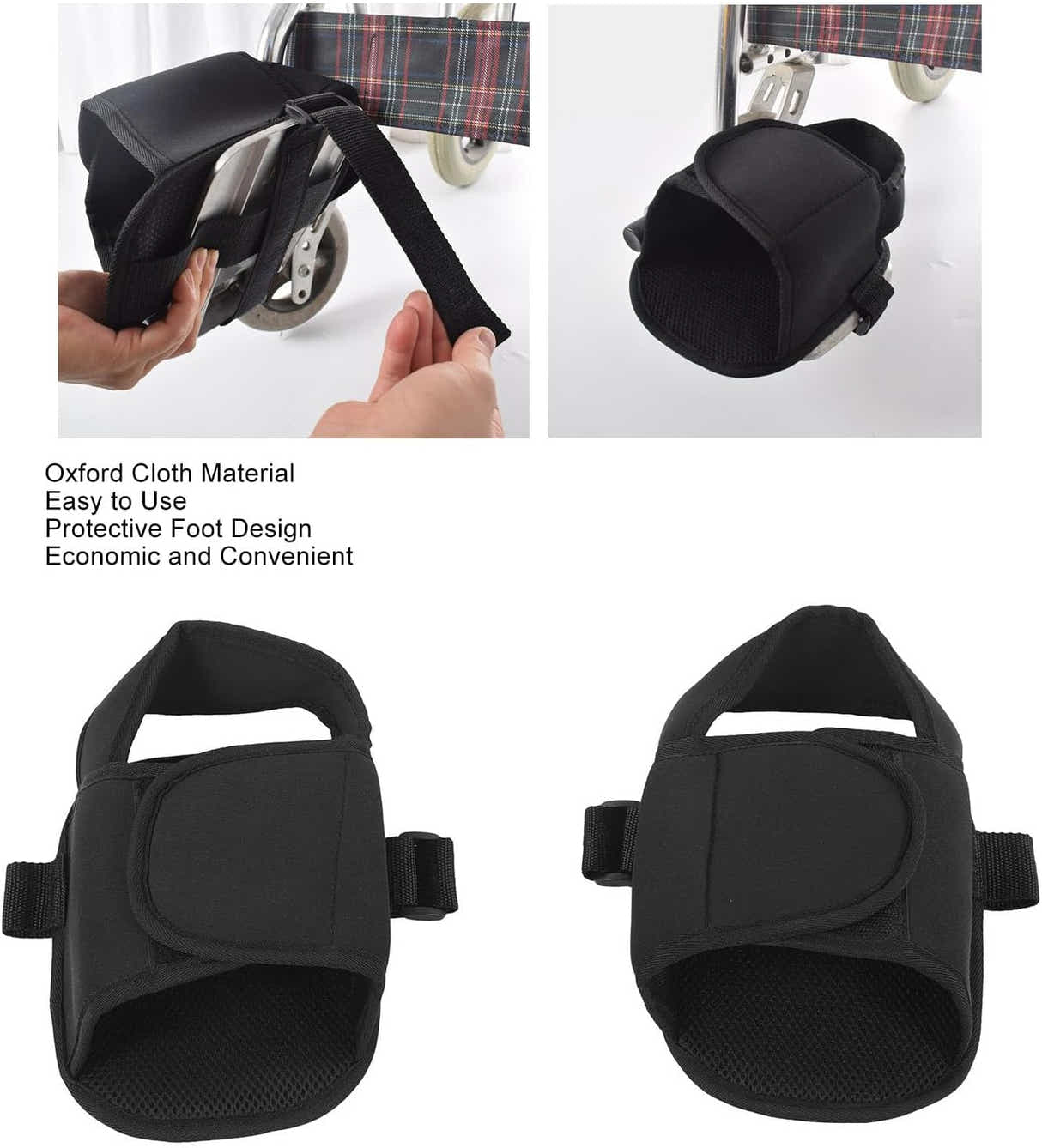 DS NA 2PCS Wheelchair Shoe Holders, Oxford Wheelchair Anti-Fall Restraint Shoes