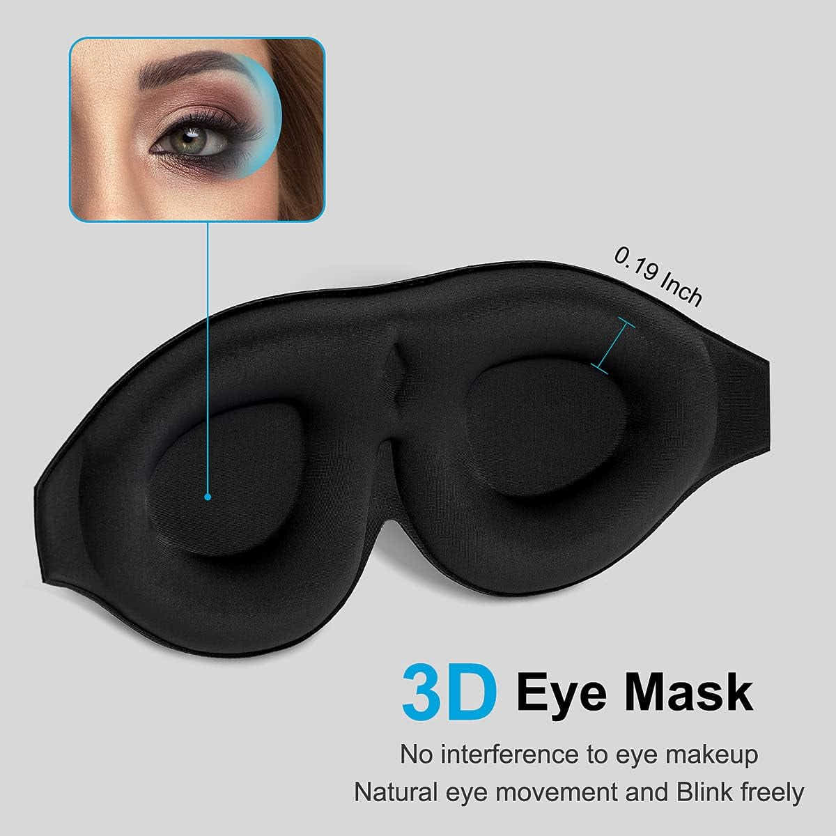 DS NA 2 Pack 100% Blackout Sleep Masks Most Comfortable Contoured Eye Cups