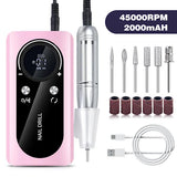 DS NA Electric Nail File Rechargeable Portable 45000 rpm Pink