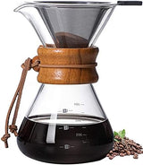 DS NA Pour Over Coffee Maker,Reusable Glass Coffee Pot Manual Dripper Brewer Han