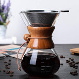 DS NA Pour Over Coffee Maker,Reusable Glass Coffee Pot Manual Dripper Brewer Han