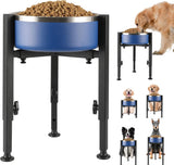 DS NA Dog Food Bowl Stand - Metal Elevated Dog Food Dispenser - Adjustable Dog F