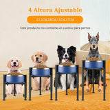 DS NA Dog Food Bowl Stand - Metal Elevated Dog Food Dispenser - Adjustable Dog F