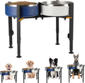 DS NA Dog Food Bowl Holder - Metal Food Bowl Holder - Adjustable Dog Food Bowl H