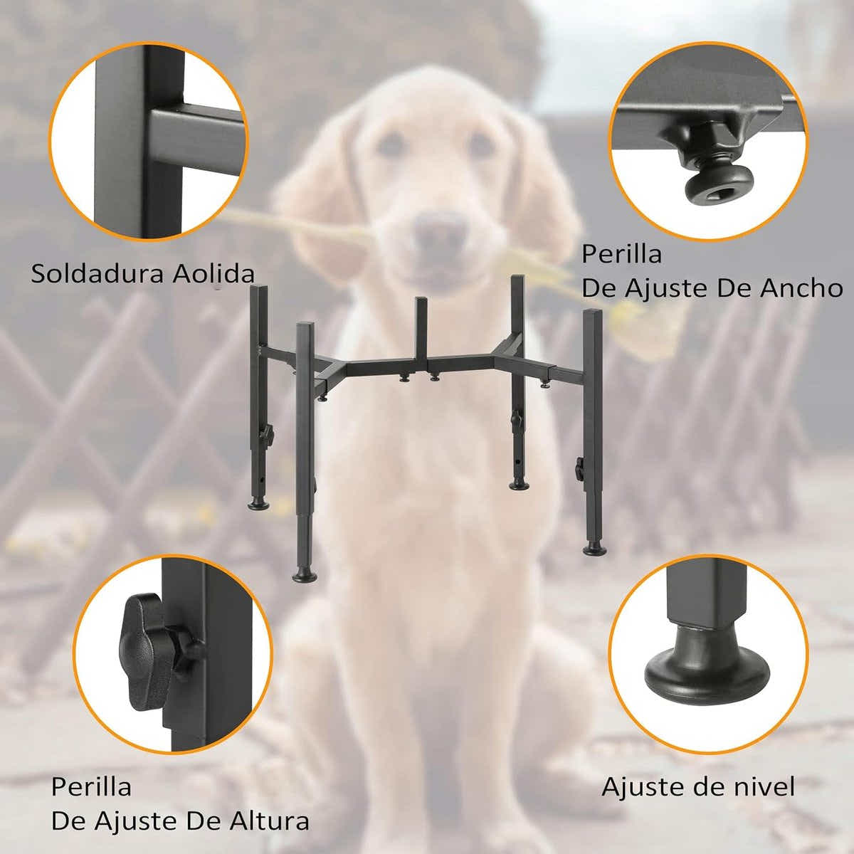 DS NA Dog Food Bowl Holder - Metal Food Bowl Holder - Adjustable Dog Food Bowl H