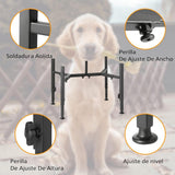 DS NA Dog Food Bowl Holder - Metal Food Bowl Holder - Adjustable Dog Food Bowl H