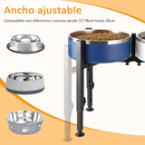 DS NA Dog Food Bowl Holder - Metal Food Bowl Holder - Adjustable Dog Food Bowl H