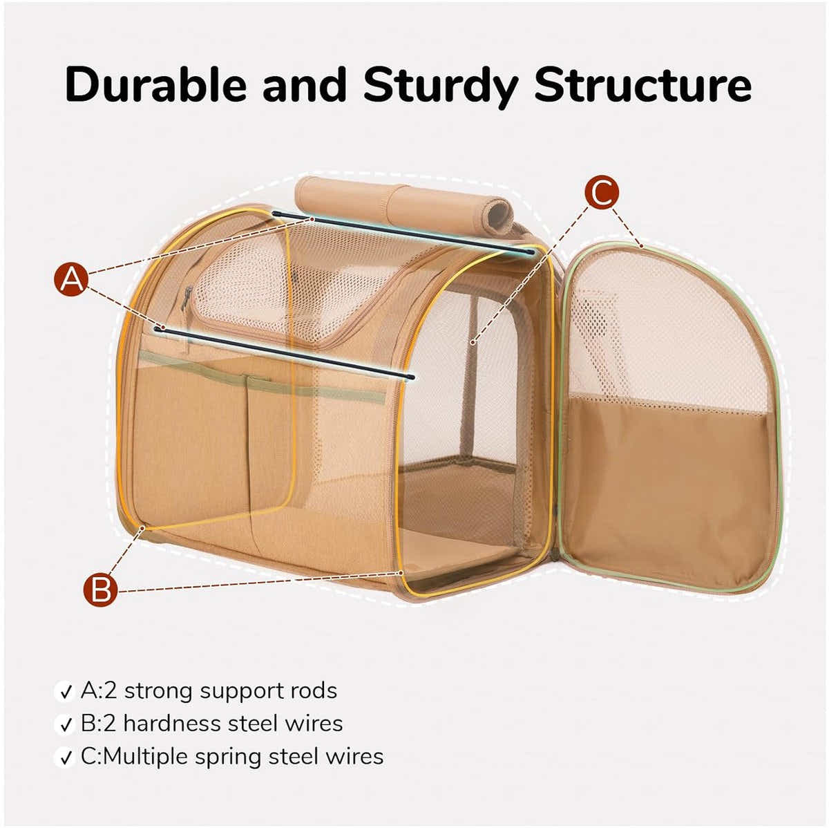 DS NA Travel Basket for Cats and Dogs - Carrier for Cats and Dogs - Bag
