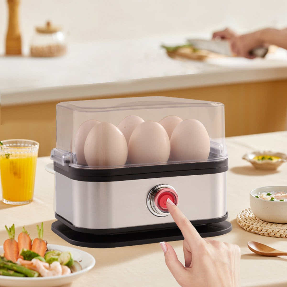 DS NA Electric Egg Boiler - Egg Boiler 6 Eggs - Made of Stainless Steel