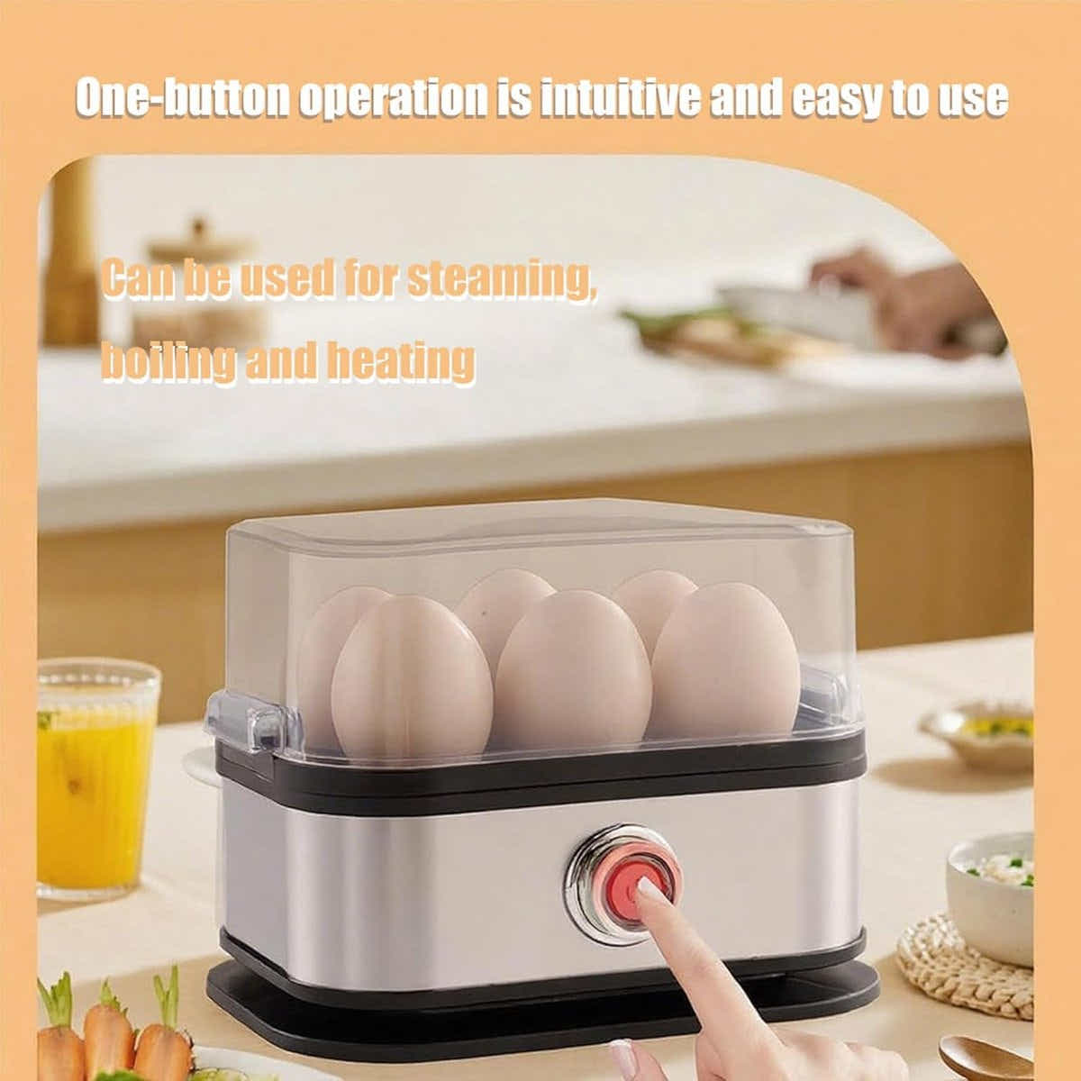 DS NA Electric Egg Boiler - Egg Boiler 6 Eggs - Made of Stainless Steel