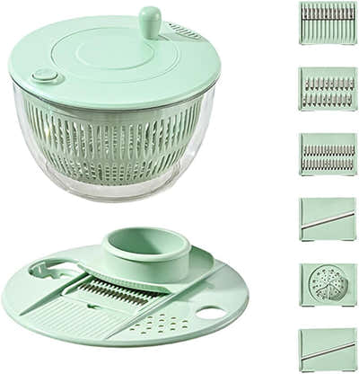DS NA 2-in-1 Double Decker Vegetable Dryer - Fruit Salad Drainer - Six Replaceab