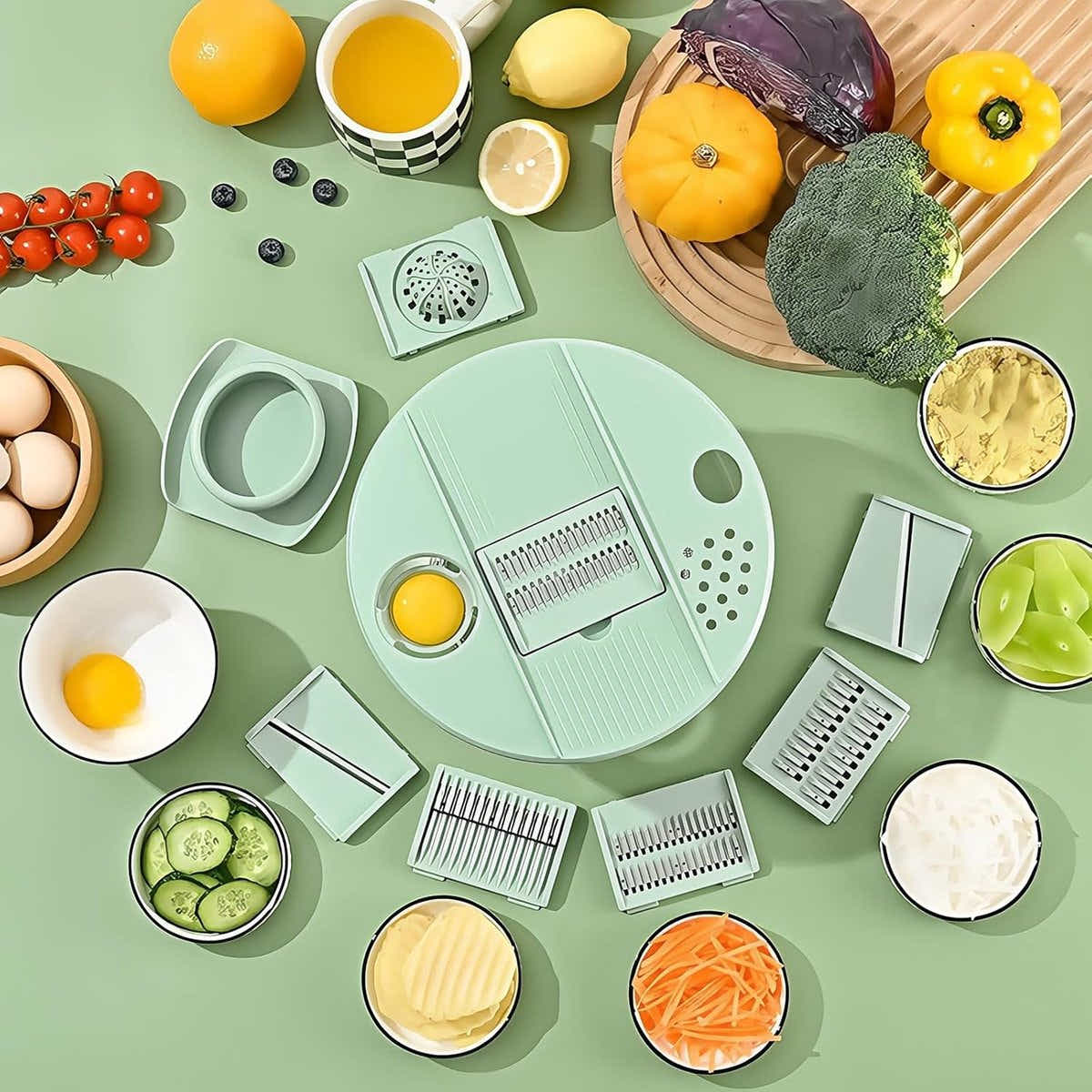 DS NA 2-in-1 Double Decker Vegetable Dryer - Fruit Salad Drainer - Six Replaceab