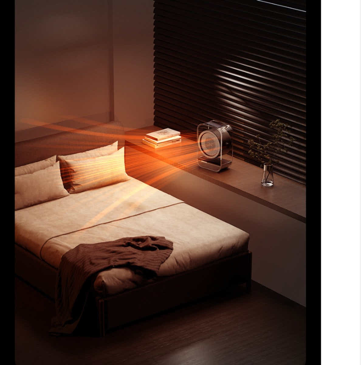 DS NA Electric Heater - Portable Electric Heater 2 Temperature Settings Black