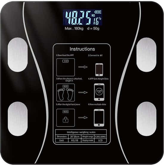 DS NA Smart Scale with Body Analysis - Measures BMI, Fat & Muscle Mass - USB