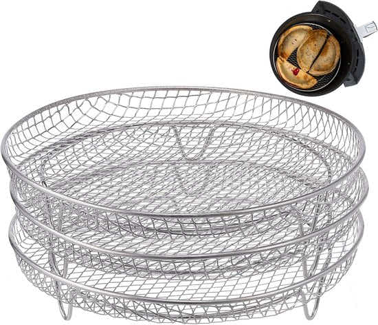 DS NA Multi-layer air fryer rack (3 round layers) - Air fryer baking pan - Air f