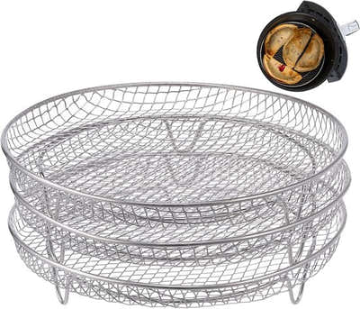 DS NA Multi-layer air fryer rack (3 round layers) - Air fryer baking pan - Air f
