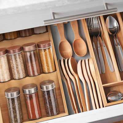 DS NA Relaxdays horizontal spice rack, 3 shelves, HBD: 5 x 20 x 38 cm, spice org