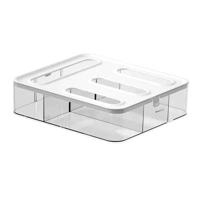 DS NA Transparent Bag Storage Box - Plastic Dispenser for Sandwich Bags & Freeze