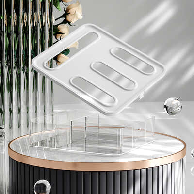 DS NA Transparent Bag Storage Box - Plastic Dispenser for Sandwich Bags & Freeze