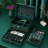 DS NA Velvet Jewelry Box with Lock - 3-Layer - Large Jewelry Organizer for Women