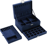 DS NA Velvet Jewelry Box – 3-Layer Organizer with Lock