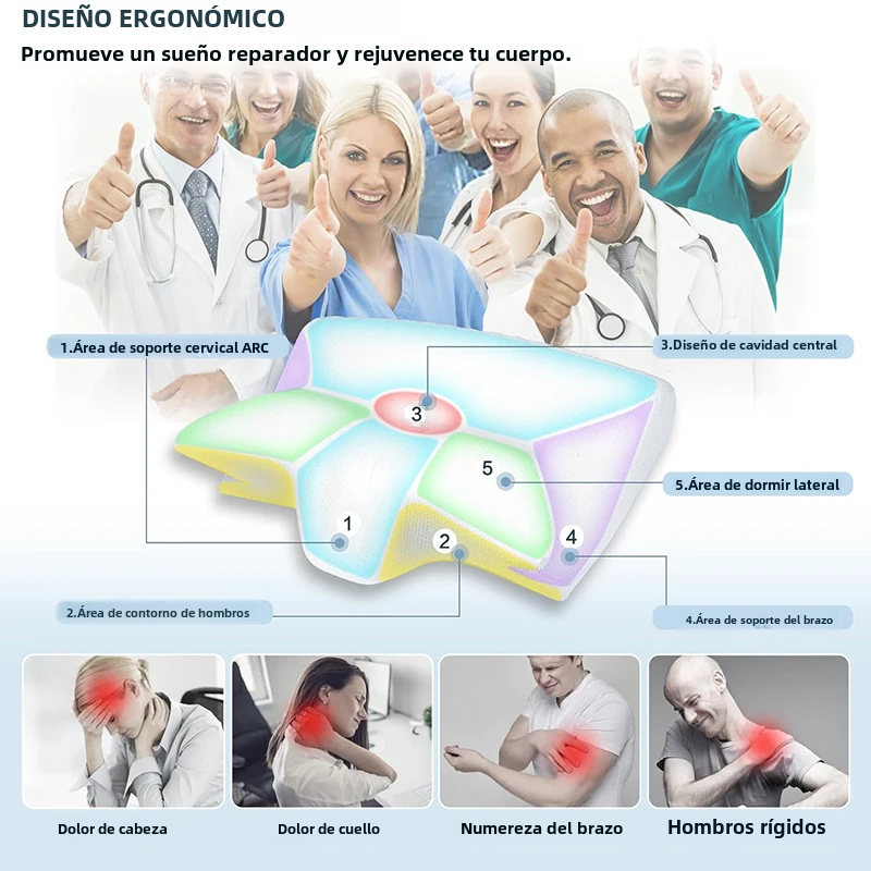 DS NA Viscoelastic Neck Pillow, Ergonomic Contour 2-in-1 Neck Pain Orthopedic Pi