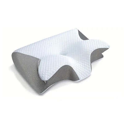 DS NA Viscoelastic Neck Pillow, Ergonomic Contour 2-in-1 Neck Pain Orthopedic