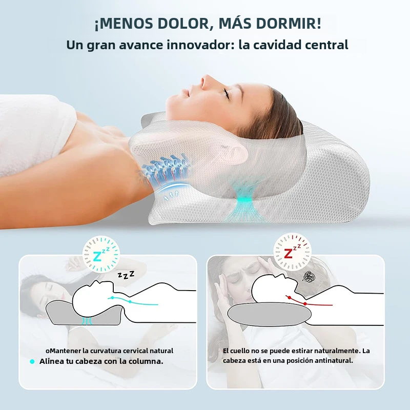 DS NA Viscoelastic Neck Pillow, Ergonomic Contour 2-in-1 Neck Pain Orthopedic