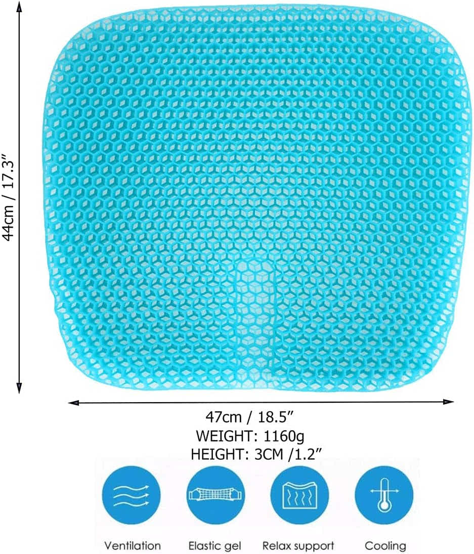 DS NA Gel Seat Cushion for Long-Term Sitting, Gel Cushions for Pressure Relief