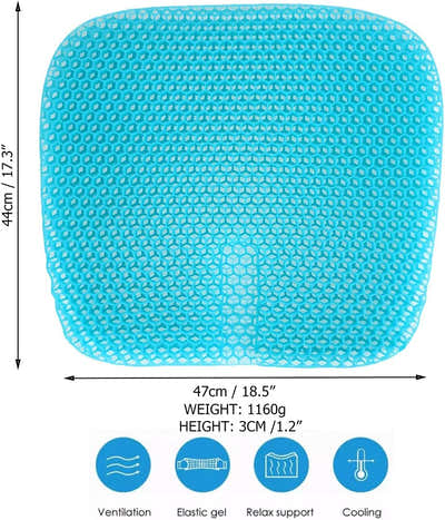 DS NA Gel Seat Cushion for Long-Term Sitting, Gel Cushions for Pressure Relief