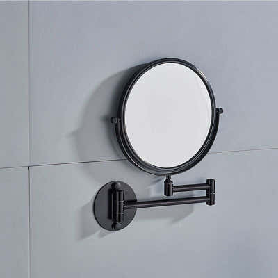 DS NA Wall Mounted Makeup Mirror x3, Black Makeup Mirrors Bathroom Mirror 20cm D