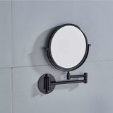 DS NA Wall Mounted Makeup Mirror x3, Black Makeup Mirrors Bathroom Mirror 20cm D