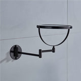 DS NA Wall Mounted Makeup Mirror x3, Black Makeup Mirrors Bathroom Mirror 20cm D