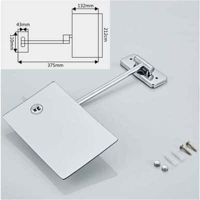 DS NA 3X Magnifying Wall Mirror - Foldable Extension - 360 Degree Rotation