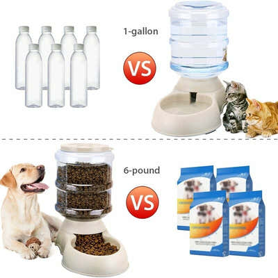 DS NA Automatic Pet Food and Water Dispenser, Automatic Water Fountain