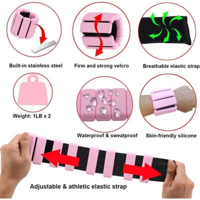 DS NA PCS Ankle Weights Adjustable Wrist Weights for Training Walking Jogging