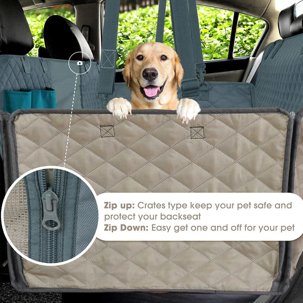 DS NA Heavy Duty Dog Car Seat Cover with Side Flaps – Waterproof Pet Back Seat