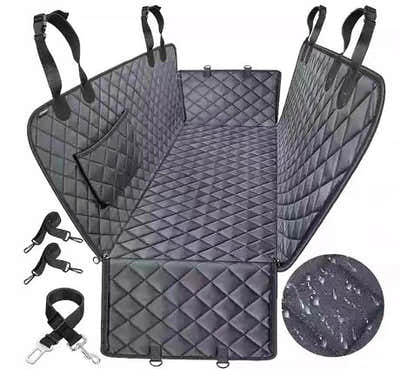 DS NA Dog Car Seat Cover with Mesh Window – Waterproof Back Seat Protector