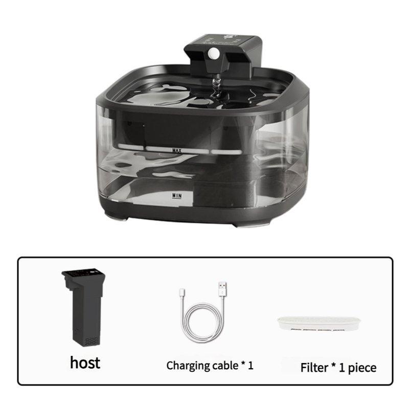 DS NA 4.5L Smart Pet Water Fountain with Digital Display and Charging Cable – Bl