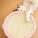 DS NA Pink Pig Cat Scratcher Bed - Cute Animal Design Sisal Pad for Scratching