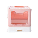 DS NA Foldable Cat Litter Box with Pull-Out Tray -Easy Cleaning and Anti-Splash