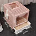 DS NA Foldable Cat Litter Box with Pull-Out Tray -Easy Cleaning and Anti-Splash