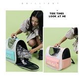 DS NA Grey Transparent Pet Carrier Backpack for Cats and Small Dogs