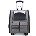 DS NA Grey 3-in-1 Pet Carrier: Rolling Backpack with Collapsible Design
