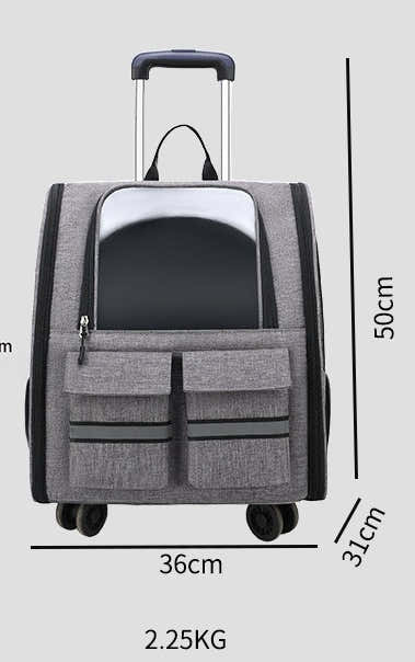 DS NA Blue 3-in-1 Pet Carrier: Rolling Backpack with Collapsible Design