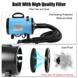 DS NA Pet Hair Dryer with Multiple Nozzles - Powerful and Quiet for Dogs & Cats