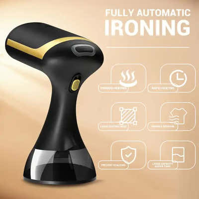 DS NA Black Handheld Garment Steamer - Portable Mini Steam Iron for Home Use