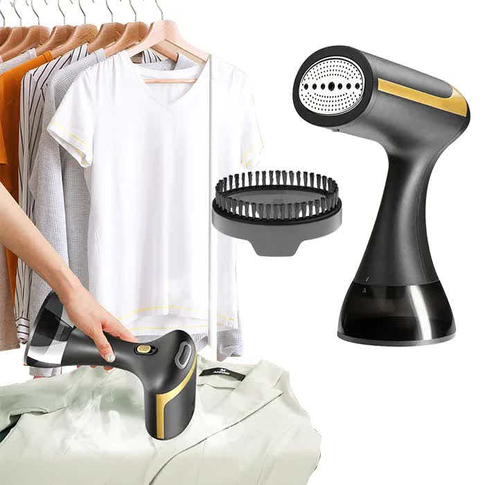 DS NA Black Handheld Garment Steamer - Portable Mini Steam Iron for Home Use