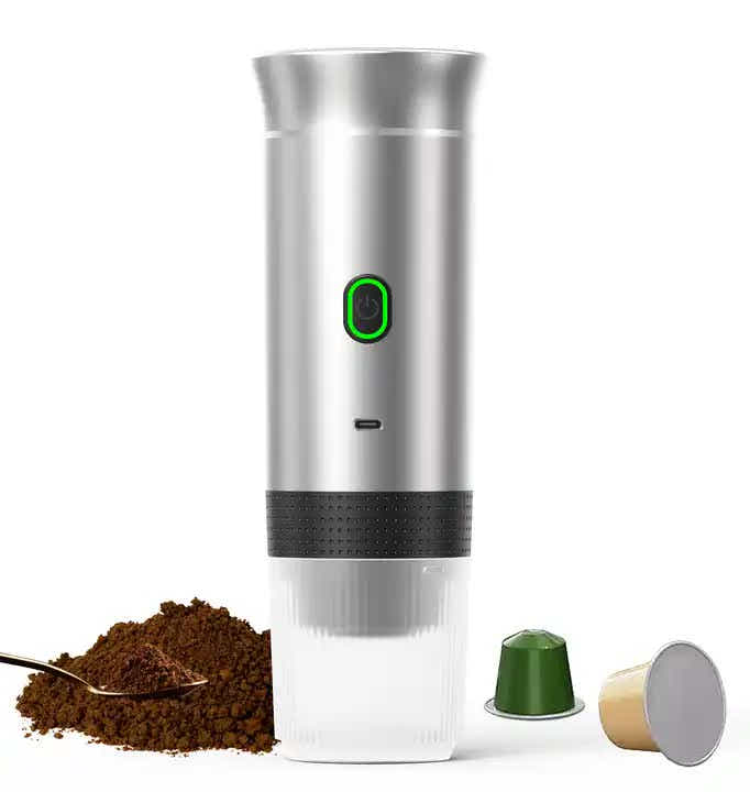 DS NA White Portable Espresso Coffee Machine - Universal 3-in-1 Capsule, Coffee